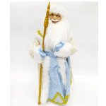Дед Мороз в голубой шубе и белой шапке 60см