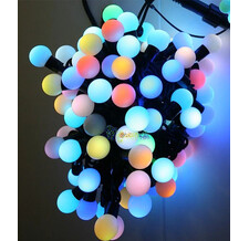 Big ball RGB 75 led, 10м, цв. RGB, провод черный каучуковый
