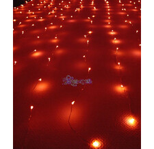 Светодиодный занавес Роса 1,6х1,6 метров, 256 led, цв. красный, провод прозрачный PVC