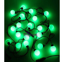 Гирлянда Шарики-40мм, цв. зеленый, провод черный PVC