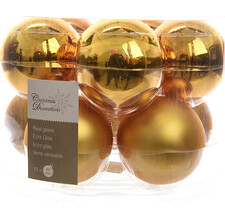 Набор стеклянных шаров 60 мм насыщенно золотой mix, 10 шт Kaemingk 140458